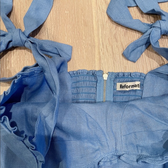 Reformation Desiree Linen Dress Dusk - Picture 6 of 7